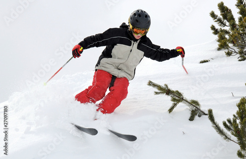 Naklejka narciarz sporty zimowe narty śnieg