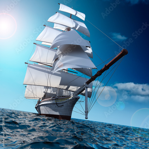 Plakat woda vintage żeglarstwo rejs transport