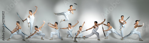 Plakat sport chłopiec sztuki walki azjatycki ćwiczenie