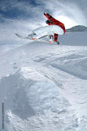 Fotoroleta śnieg snowboarder lekkoatletka zabawa
