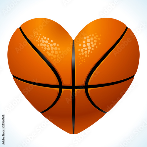 Naklejka obraz koszykówka serce miłość