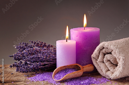 Plakat lawenda medycyna kosmetyk świeca aromaterapia