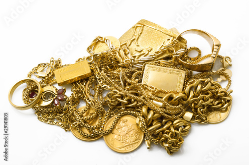 Fotoroleta sztaba łańcuch skarb złoto funt