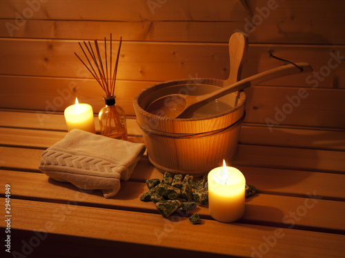 Plakat jedzenie świeca sauna zdrowie zdrowy