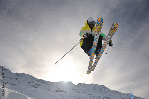 Fototapeta śnieg narciarz park