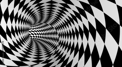 Plakat 3D spirala sztuka tunel