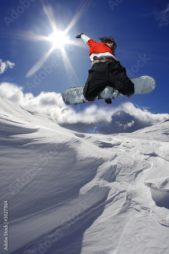 Fototapeta snowboarder sport jazda konna snowboard