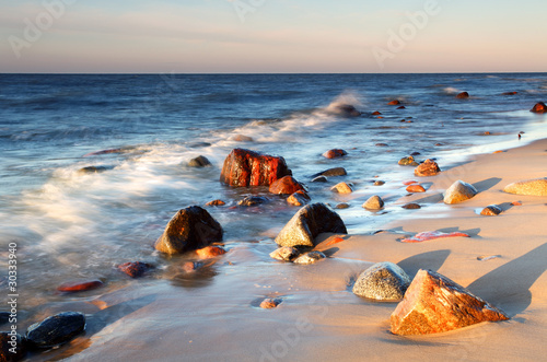 Fototapeta natura wybrzeże słońce pejzaż woda