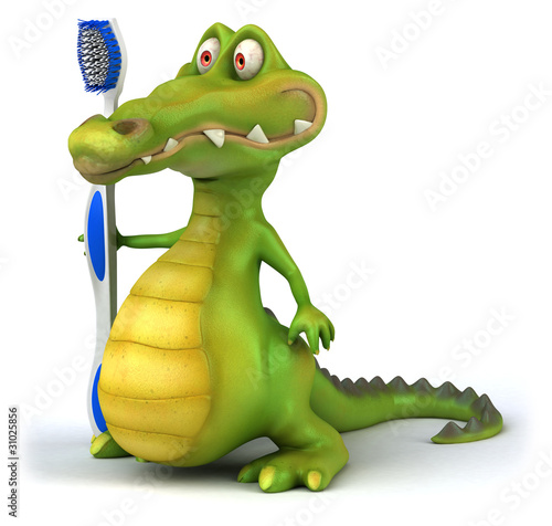 Plakat krokodyl 3D usta zdrowie płaz