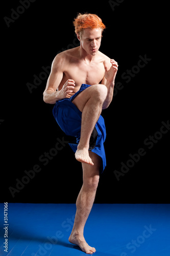 Plakat sztuki walki fitness mężczyzna lekkoatletka sport