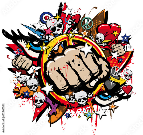 Obraz na płótnie boks pop graffiti kreskówka