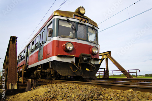 Plakat tunel stary lokomotywa transport