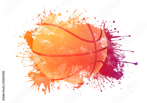Plakat koszykówka tęcza piłka sport