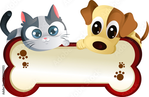 Plakat kreskówka zwierzę szczenię ładny kot