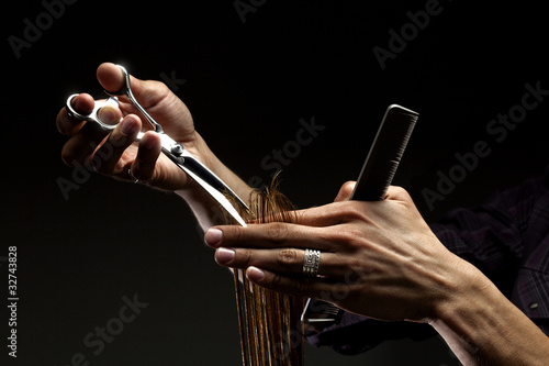 Fototapeta nożyczki kobieta fryzjerstwo