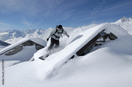 Fotoroleta narty natura śnieg góra