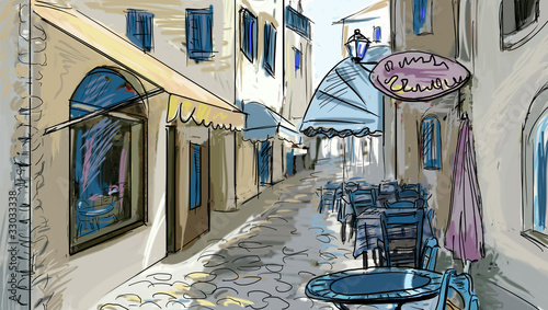 Obraz na płótnie miejski ulica kawiarnia stary miasto