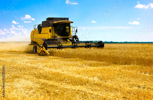 Plakat traktor ziarno żyto mąka