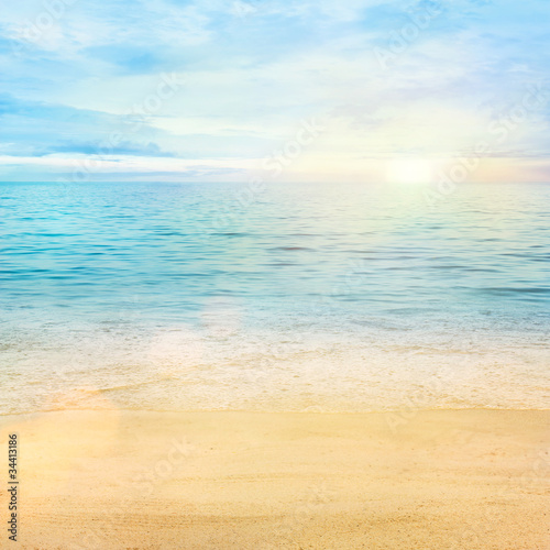 Plakat Morze i piaszczysta plaża