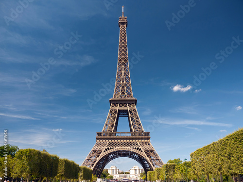 Naklejka wieża francja architektura niebo widok