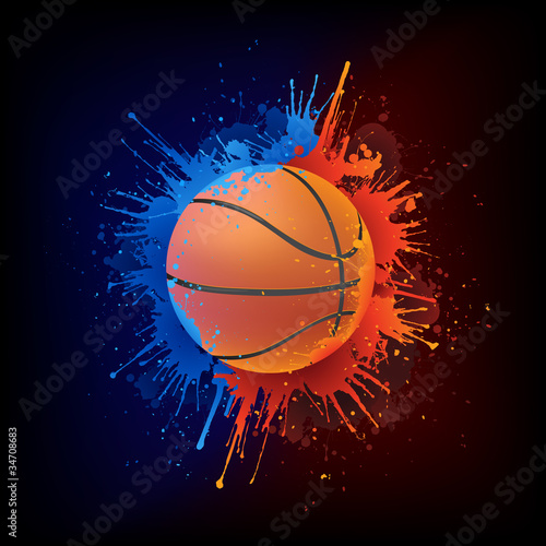 Plakat koszykówka woda piłka obraz