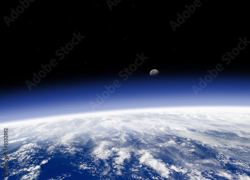 Fotoroleta księżyc horyzont niebieski miejsce teren