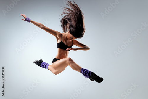 Plakat taniec aerobik dziewczynka ruch