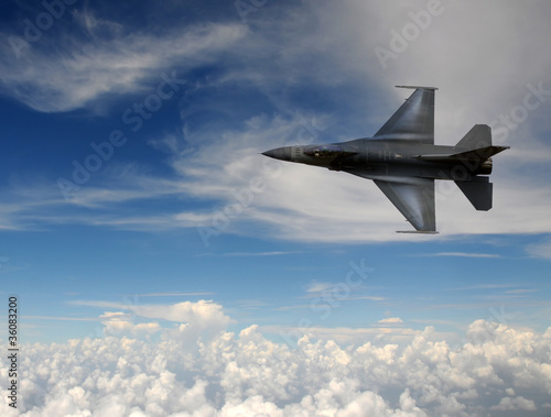 Fotoroleta niebo wojskowy odrzutowiec
