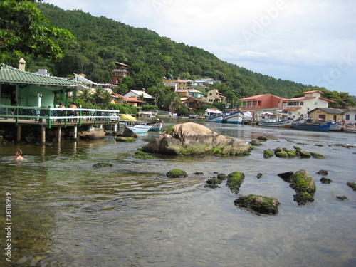 Plakat łódź brazylia morze wioska fajny