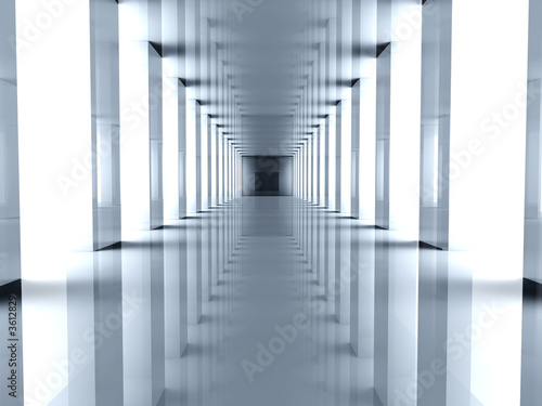 Fototapeta Kwadratowy biały tunel