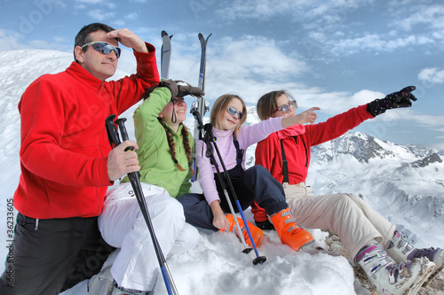 Plakat dziewczynka dzieci narciarz sport narty