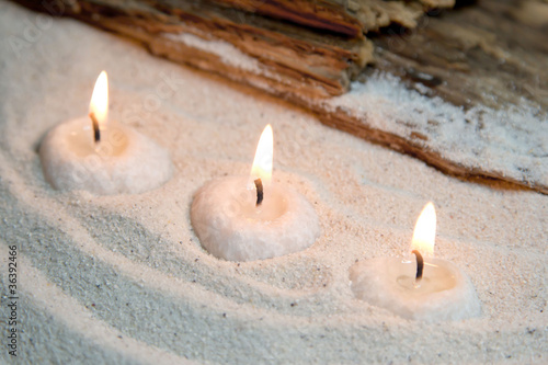 Plakat aromaterapia masaż plaża świeca