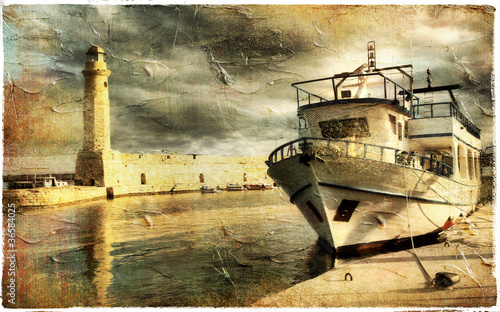 Naklejka wybrzeże lato grecja żeglarstwo morze