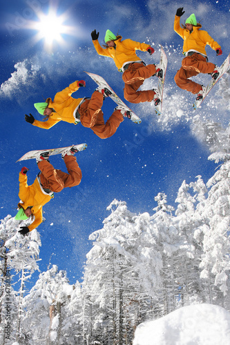 Obraz na płótnie chłopiec mężczyzna narty sport niebo