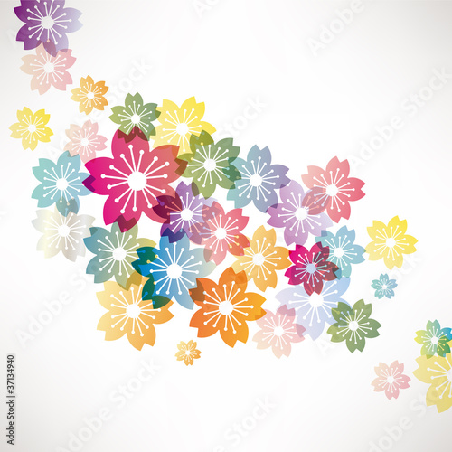 Naklejka japonia abstrakcja kwiat ładny