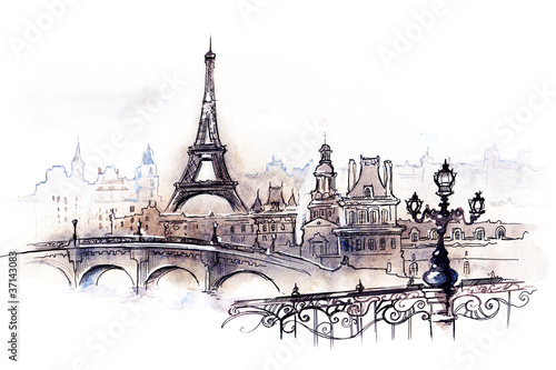 Naklejka Paryskie szkice