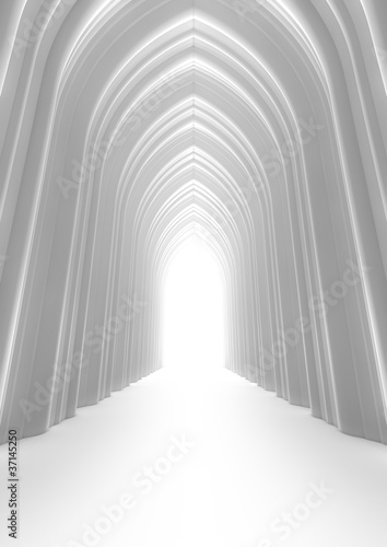 Naklejka perspektywa korytarz pałac zamek 3D