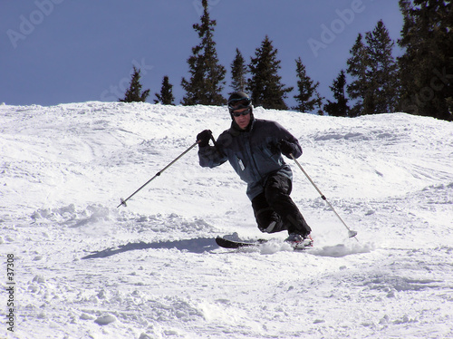Naklejka narciarz sport góra