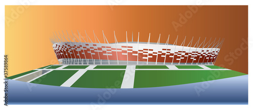 Naklejka piłka nożna widok stadion
