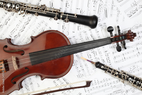 Obraz na płótnie flet skrzypce sztuka muzyka