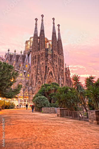 Fototapeta wieża barcelona kościół miasto nowoczesny