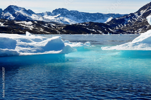 Plakat morze lód krajobraz śnieg góra