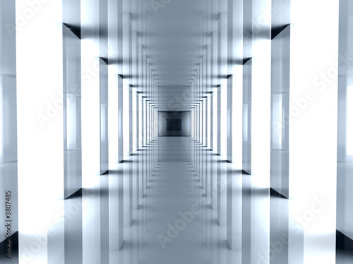 Fotoroleta Kwadratowy biały tunel