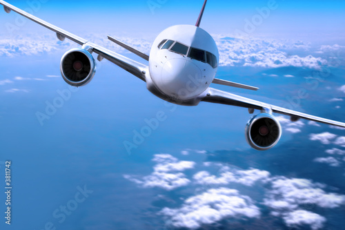 Naklejka airliner silnik niebo transport lotnictwo