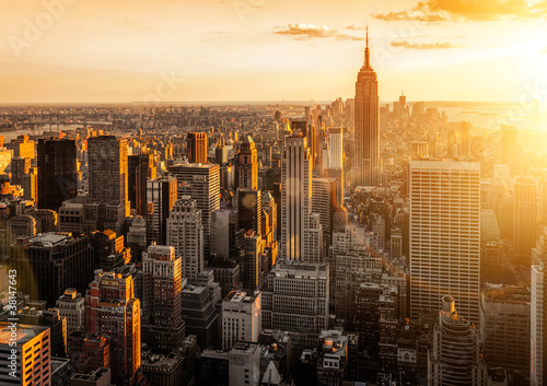 Plakat Nowy Jork o zachodzie słońca