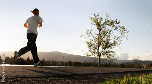 Naklejka fitness dziewczynka zdrowie jogging