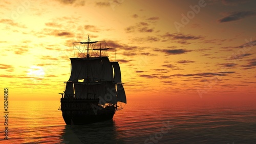 Obraz na płótnie łódź statek niebo