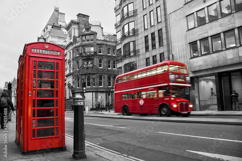 Fotoroleta Czerwone akcenty Londynu