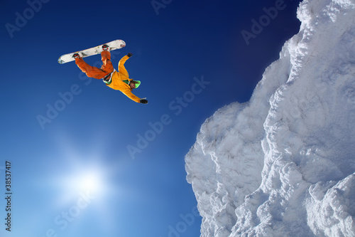 Naklejka snowboard sport mężczyzna