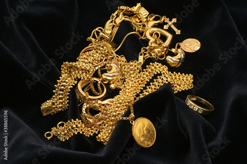 Fotoroleta ornament komis jubiler złoto